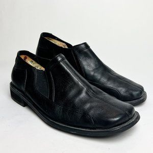 Giorgio Venturi Black Men's Leather Slip-on Leather Loafers Size 9 M Dress Shoes